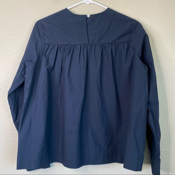 WOOD WOOD Vega Long Sleeeve Navy Shirt - Picture 8 of 11